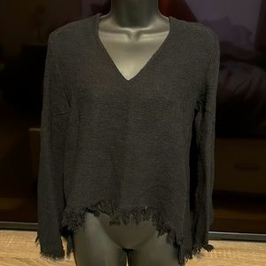 Zara Jacquard Fringed Top